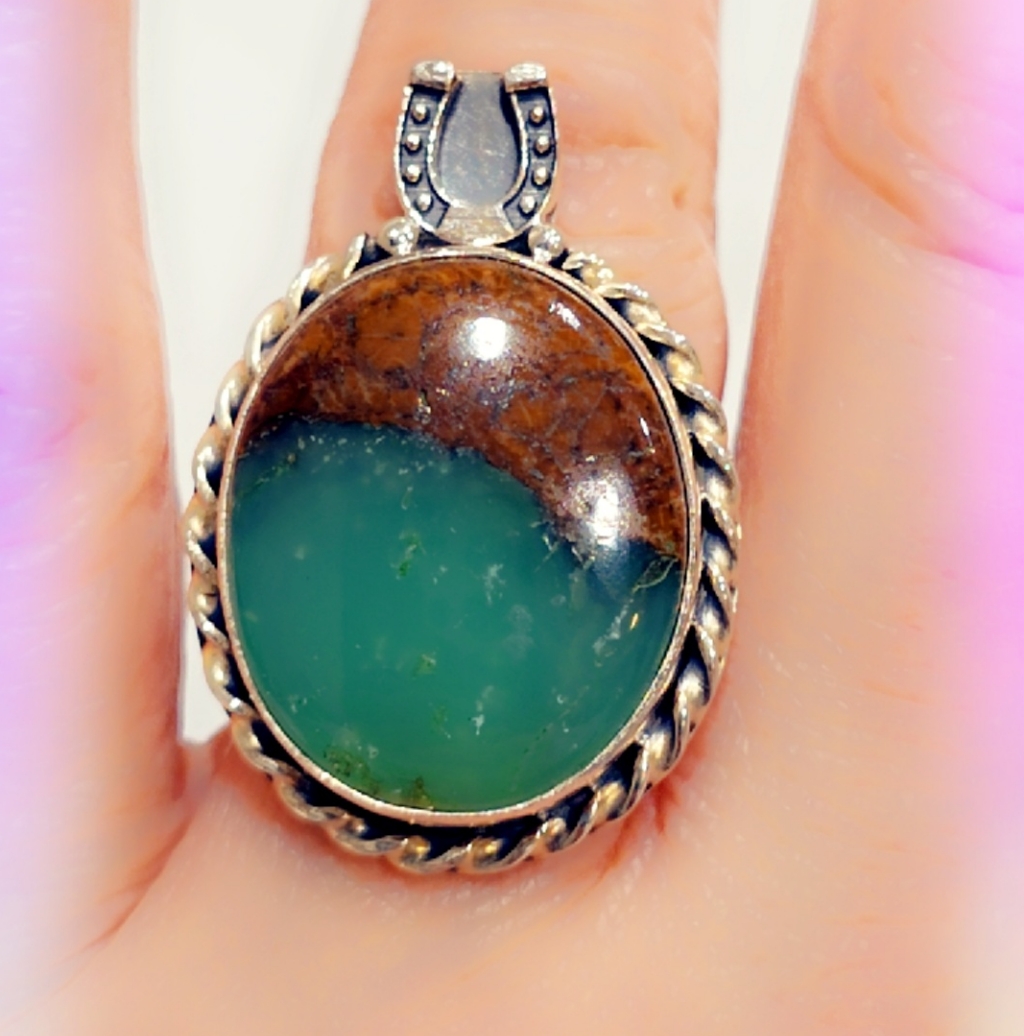 Chrysoprase Sterling Silver Gemstone Ring 97$
